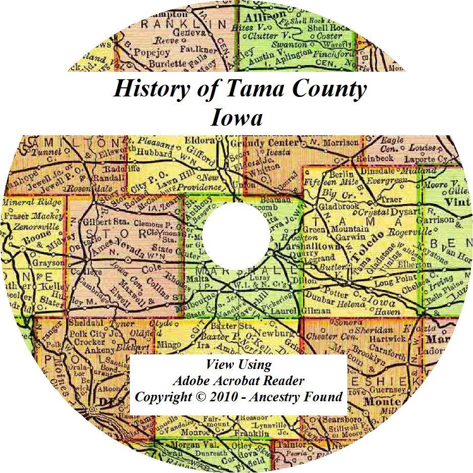 1883 History & Genealogy of TAMA COUNTY IOWA Toledo IA biographies families