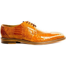 Mens Belvedere New Exotic Siena Genuine Ostrich Leather Burned Amber Brown 1463 image 3