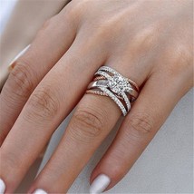 14K Rose Gold Anillos Diamond Ring Bague Bizuteria Engagement Gemstone for Women - £19.00 GBP