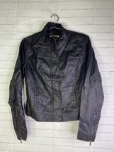 A New Day Moto Biker Faux Leather Jacket Full Zip Black Pockets Lined Wo... - £22.15 GBP