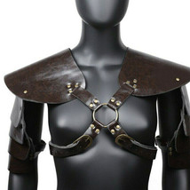 Shoulder Arm Armor Men Medieval VikingKnight Cosplay LeatherSpaulders Pauldrons - £161.22 GBP