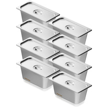 VEVOR 8 Pack Hotel Pans, 1/3 Size Anti-Jam with Lid, Stainless Steel, 6-... - €56,47 EUR