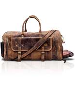 FR Fashion Co. 20&quot; Men&#39;s Distressed Leather Duffle Bag - £156.07 GBP+