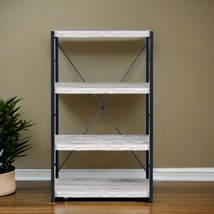 43&quot; Antiqued White Metal Four Tier Etagere Bookcase - $225.89