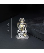 2D 925 Solid Sterling Silver Oxidized Laxmi Statue religious Diwali gift - €104,60 EUR