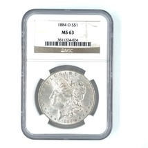 1884-O $1 Silver Morgan Dollar Graded by NGC as MS-63 - $79.19