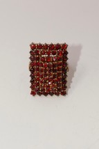 Sterling Silver 925 Victorian Garnet Gold Tone Ring Size 8 - £220.53 GBP