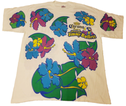JIMMY BUFFETT Corona Parrot Head ALL OVER PRINT Vtg Single Stitch XL New... - $159.99