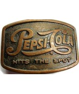 Pepsi Belt Buckle Vintage Used? Bronze Color Pepsi-Cola Hits The Spot Ad... - $59.39