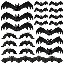 Halloween Hanging Bats 24 Pcs Realistic Scary Rubber Bats For Halloween Outdoor  - £31.16 GBP