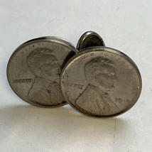 VTG Silver Plated 1917 &amp; 1919 US Wheat Penny Coin Men&#39;s Cufflinks - £15.27 GBP