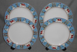 Set (4) Sakura Snowman Pattern Dinner Plates Holiday - Christmas - £39.04 GBP
