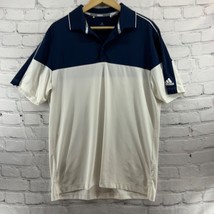 Adidas Polo Golf Shirt Mens Sz M Med Blue Cream - $22.76