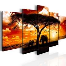 Stretched canvas animal art flock of birds over the savannah tiptophomedecor thumb200