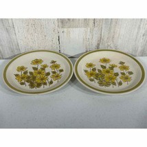 Spring Bouquet Stoneware Yellow Floral Green Band Bread &amp; Butter Plate S... - £4.65 GBP