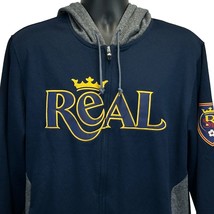Real Salt Lake MLS Hoodie Large Soccer Utah Adidas Hooded Sweatshirt Mens Blue - $47.11