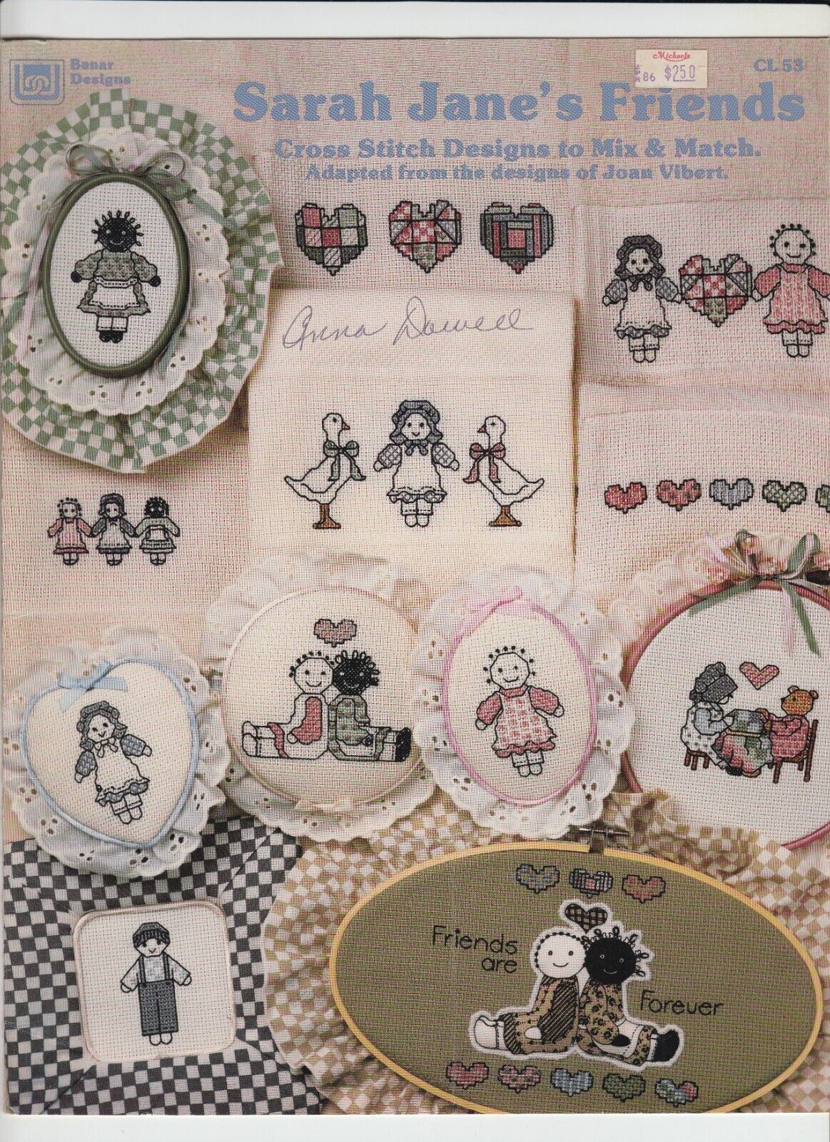 Sarah Jane's Friends Cross Stitch Pattern Booklet CL53 Banar Designs Joan Vibert - $7.84