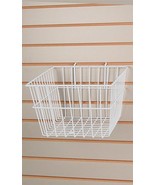 Mini Wire Grid Basket for Slat or Pegboard in White 12 L x 12 W x 8 D Inch - $19.95