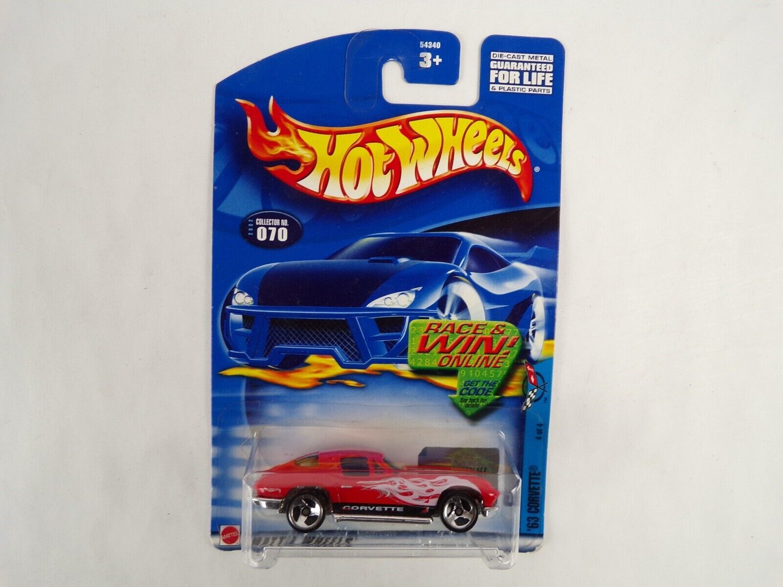 Hot Wheels Chevrolet 63 Corvette Red 2002 70 - $6.99