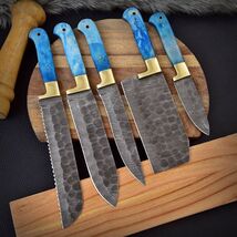 CUSTOM HANDMADE FORGED DAMASCUS STEEL CHEF KNIFE KITCHEN KNIVES CHEF SET... - $88.21