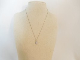 Department Store 15.5 &quot; Sterling Silver Crystal Pendant Necklace F422 $70 - £26.41 GBP