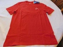 Guy Harvey Men&#39;s Short Sleeve Cotton Shirt Size Variations Ribbon Red NWT - £14.50 GBP