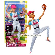 Year 2018 Barbie Made To Move You Can Be Anything Doll Caucasian Baseball Player - £31.46 GBP