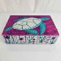 Vintage 1990s Holographic prism cardboard purple Sea turtle school Penci... - $15.84