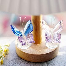 2pcs Crystal Butterfly Figurines with Clear Ball Base Butterfly 2.2 x 2inch - $22.01