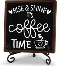 Coffee Desk Decor Sign, Coffee Time Sign With Stand For Farmhouse Home, B14 - $29.99
