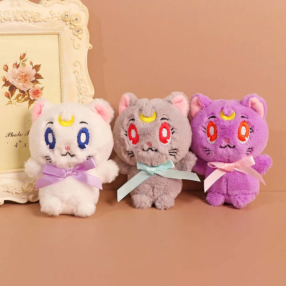 12CM Kawaii Anime Sailor Moon Luna Cat Plush Dolls Keychain Bag Pendant Toys - £6.28 GBP