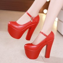 Sexy 15cm Extremem High Heels Pumps Women Red Silver Wedding Shoes Women&#39;s Block - £95.45 GBP