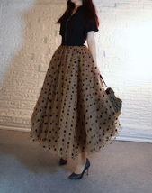 Caramel Polka Dot Tulle Skirt Outfit Women Custom Plus Size Fluffy Tulle Skirt image 4