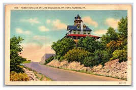 Tower Hotel Mt Penn Reading Pennsylvania PA UNP Linen Postcard N20 - £2.31 GBP