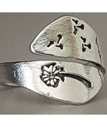 Handcrafted ~ Silver ~ Twisted Band ~ Dandelion Ring ~ Adjustable - $20.00