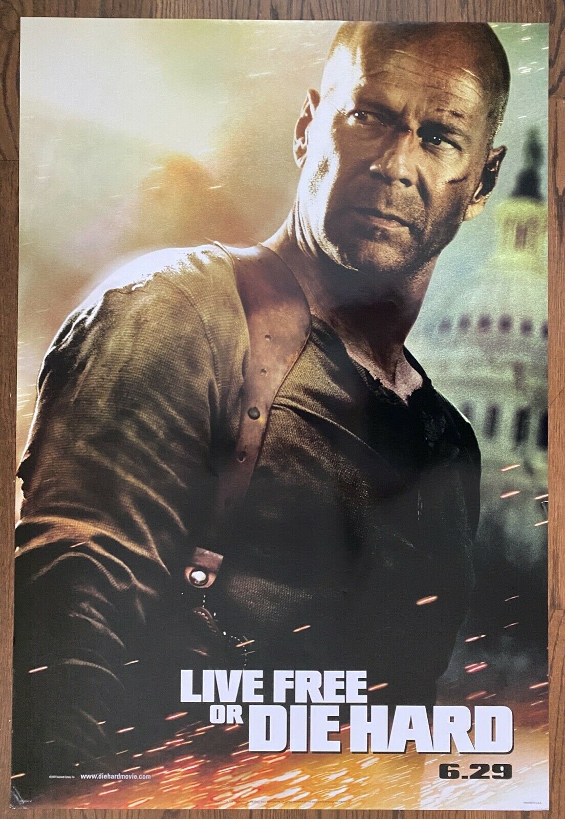 LIVE FREE OR DIE HARD (2007) Version A Double-Sided Advance 1-Sheet Bruc... - $75.00