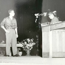 1954 Real Photo The Florist Shop Play Theater Union Officers Pennsylvania E88A - £22.41 GBP