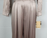Vintage NWT Morgan Taylor Satin Champagne Taupe Open Back Jumpsuit Sz 8 - £58.40 GBP