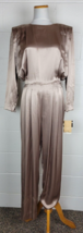 Vintage NWT Morgan Taylor Satin Champagne Taupe Open Back Jumpsuit Sz 8 - £59.35 GBP