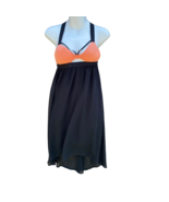 Hot &amp; Delicious Womens A Line Dress Black Coral Color Block Stretch V Ne... - $15.83