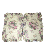 2 Vintage Cabbage Roses Pillow Sham Cottage Yellow King Shabby Ralph Lau... - £65.79 GBP