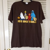 Sesame Street Here Comes Trouble Halloween T-Shirt Size Large Anvil Vint... - £14.34 GBP