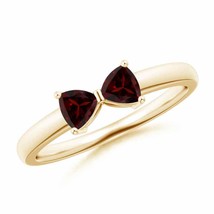 ANGARA Two Stone Trillion Garnet Bow Tie Ring for Women, Girls in 14K Solid Gold - £389.64 GBP
