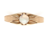 10k Yellow Gold Belcher Small Genuine Natural Opal Child&#39;s Ring Size 5.5... - $133.65