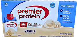 Premier 30g Plus High Protein Shake Vanila 18 Ct x 11 Fl Oz 10/26 EXP 01... - $50.96