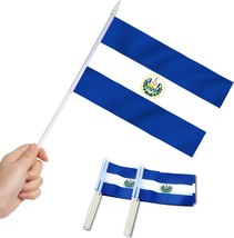 Anley El Salvador Mini Flag 12 Pack - Hand Held Small Miniature Salvadoran Flags - £6.29 GBP