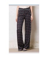 New Anthropologie x Elevenses Foulard Novelty Wide-leg Pants Blue Size 6... - $66.47 CAD