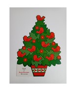 Vintage Die Cut Christmas Tree Decoration Cardboard 12&quot;x 8.75&quot; - $8.29