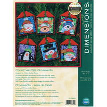 Dimensions Counted Cross Stitch Kit Up To 4.5&quot;-Christmas Pals Ornaments, 14 - £20.66 GBP