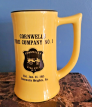 Vtg  Cornwells Fire Co Ceramic Beer Stein Mug Collectible Souvenir - £9.95 GBP